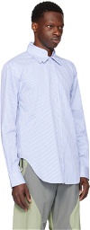 _J.L - A.L_ White & Blue Triple Collar Shirt