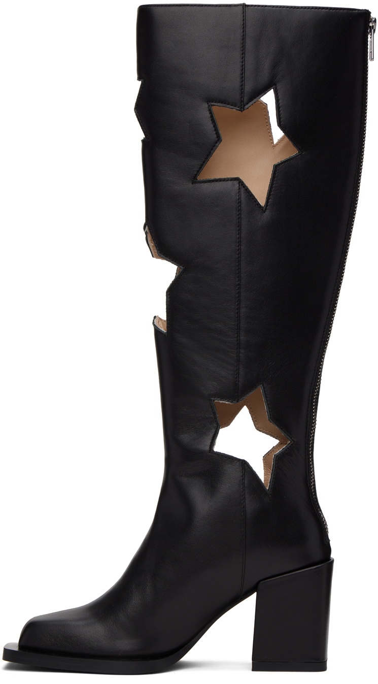 ANDREJ GRONAU SSENSE Exclusive Black Star Cut Boots