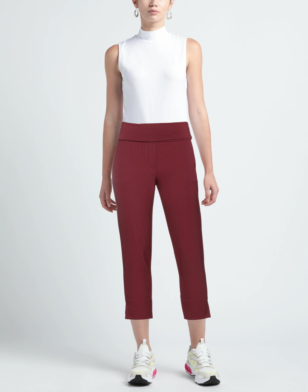 Manila Grace Womens Pants Burgundy