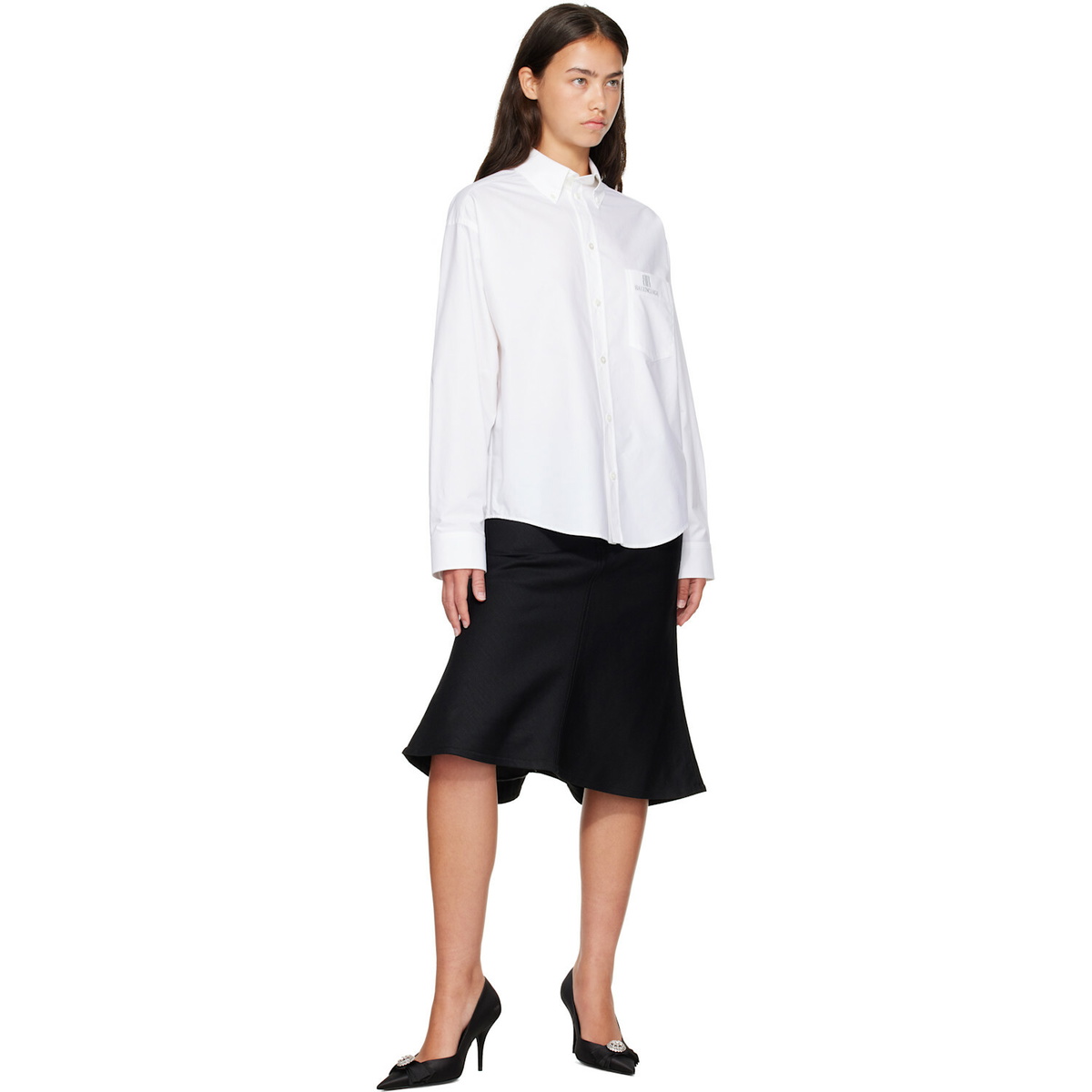 Balenciaga White L/S Large Fit Shirt
