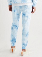 FAHERTY - Slim-Fit Tapered Tie-Dyed Loopback Cotton-Jersey Sweatpants - Blue