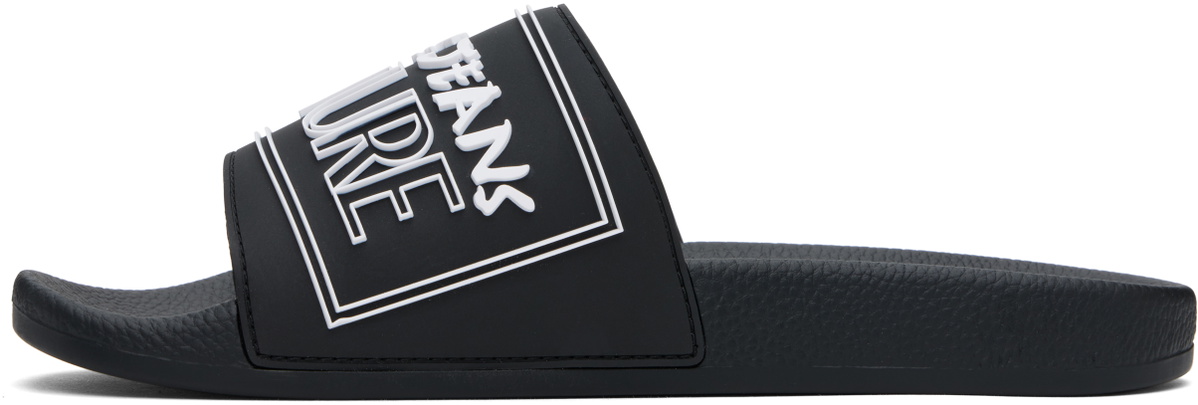 Versace Jeans Couture Black Logo Shelly Pool Slides