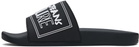 Versace Jeans Couture Black Logo Shelly Pool Slides