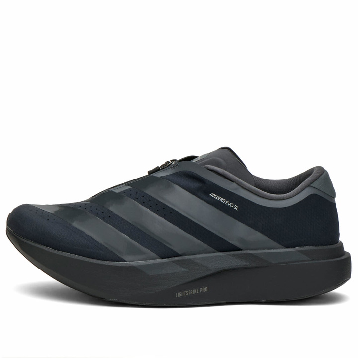 Photo: Adidas Men's Evo SL Zip Sneaker in Core Black/Grey Six/Silver