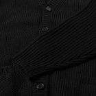 Undercover Men's Rib Button Cardigan in Black