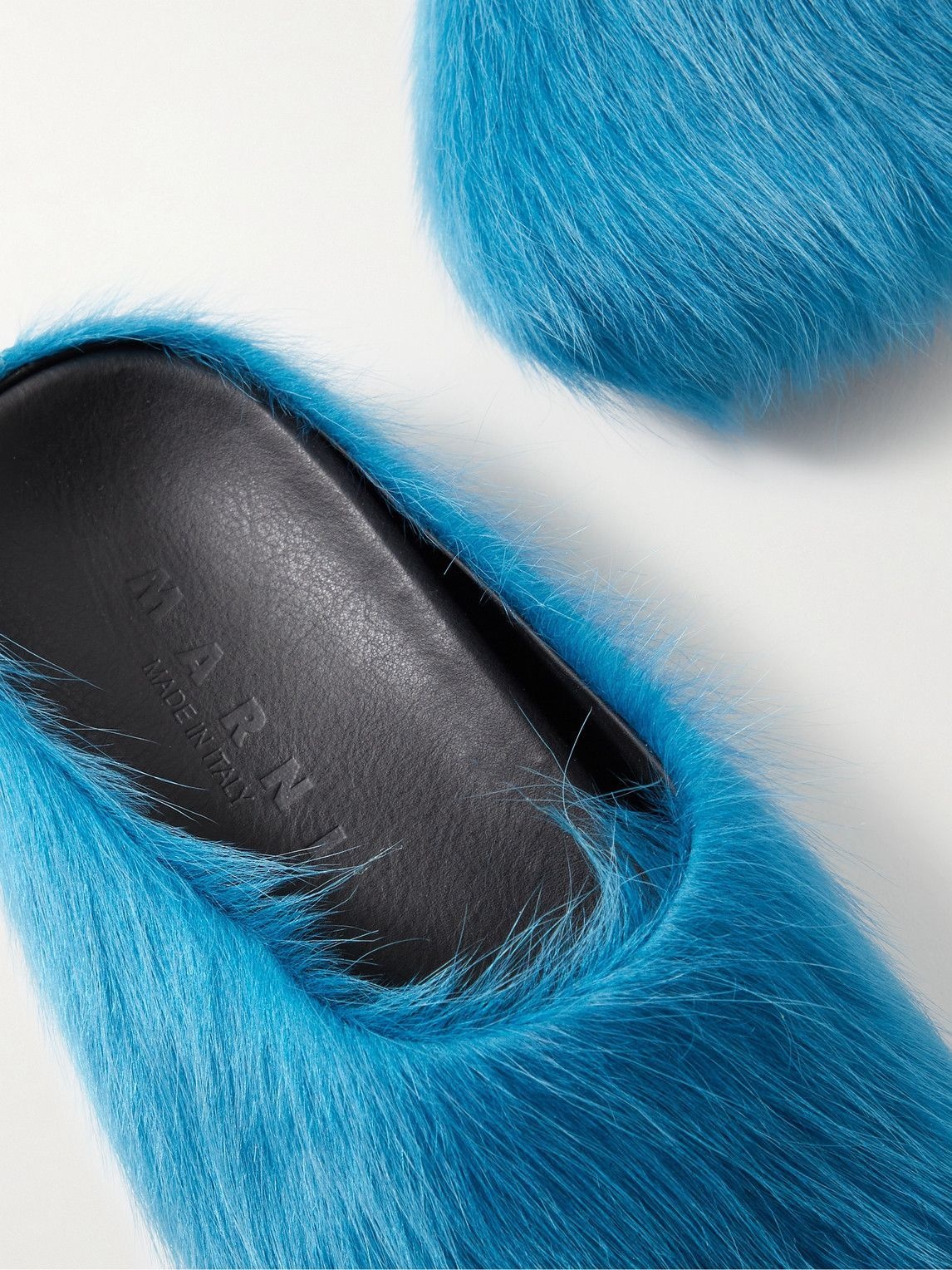 Marni - Fussbett Calf Hair Slippers - Blue Marni