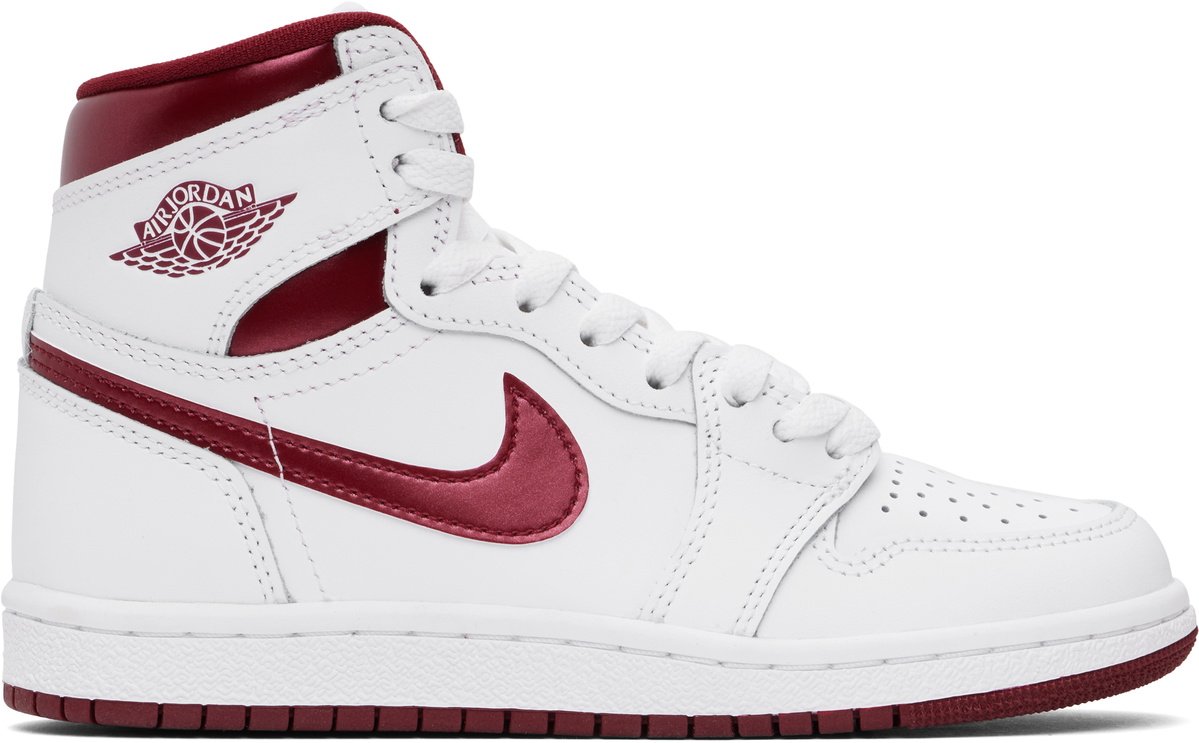 Nike Burgundy and White High-Top Sneakers Nike Women main image 3