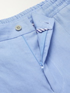 RUBINACCI - Pleated Cotton-Twill Trousers - Blue