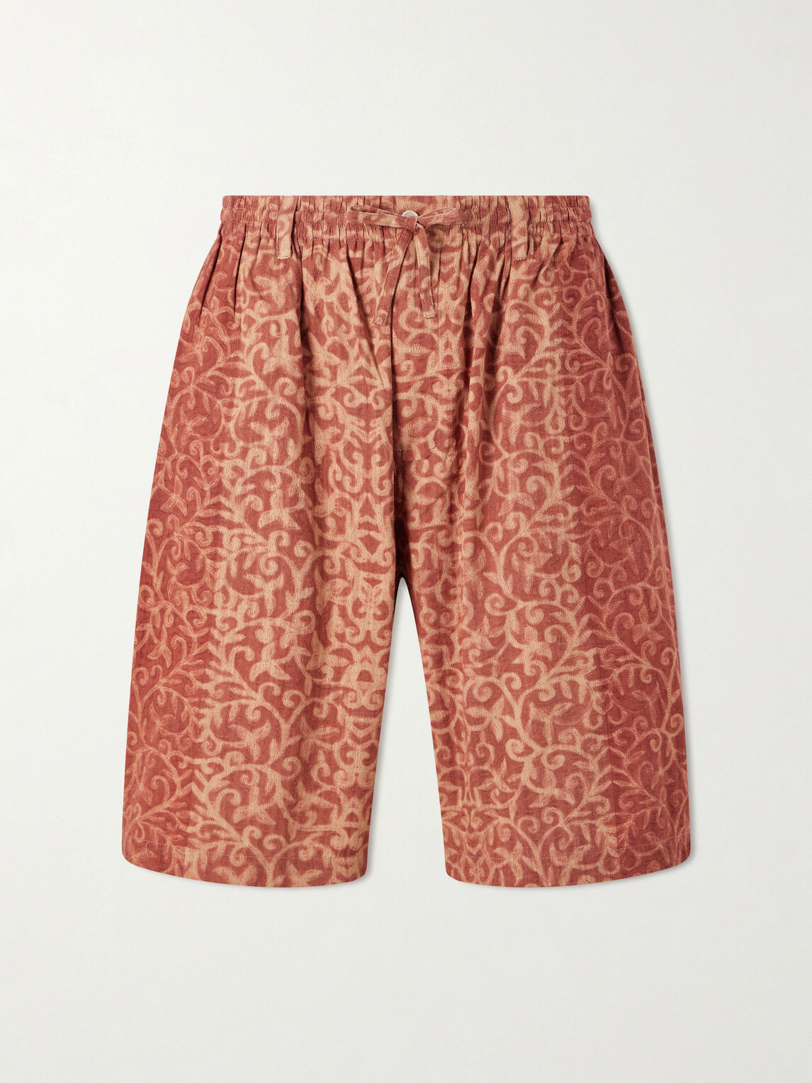 Kardo - Milo Shibori Straight-Leg Printed Cotton Shorts - Orange
