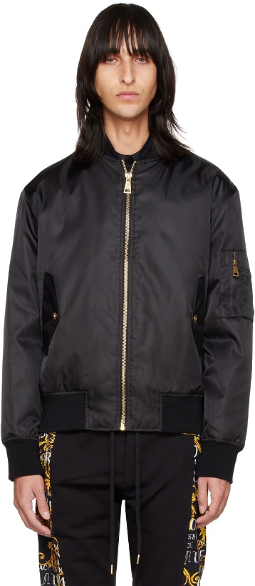Photo: Versace Jeans Couture Black Graphic Bomber Jacket