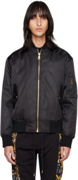 Versace Jeans Couture Black Graphic Bomber Jacket