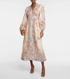 Zimmermann August printed linen midi dress