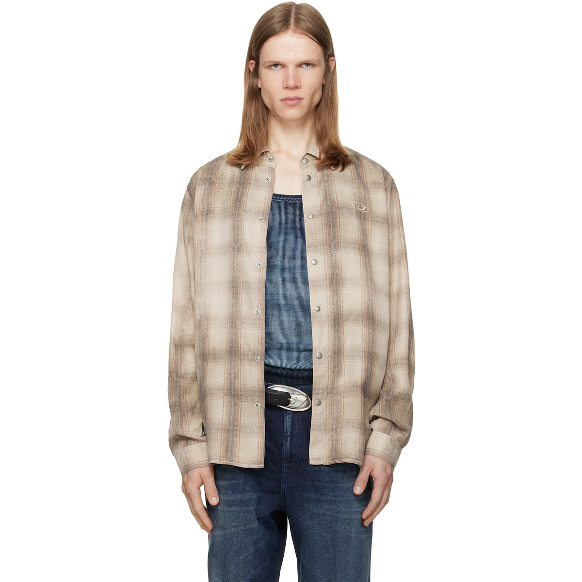 Diesel Brown & Beige S-Simply-Jmcm Shirt