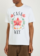 Casablanca Casa Way Orchid Printed Cotton T-shirt White