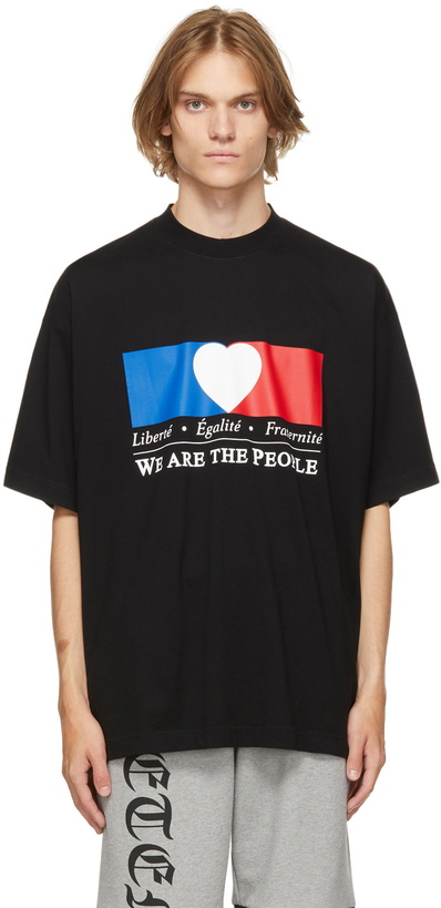 Photo: VETEMENTS Black 'We Are The People' Logo T-Shirt