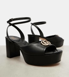 Gucci Double G leather platform sandals