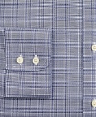 Brooks Brothers Men's Stretch Madison Relaxed-Fit Dress Shirt, Non-Iron Royal Oxford Ainsley Collar Glen Plaid | Navy