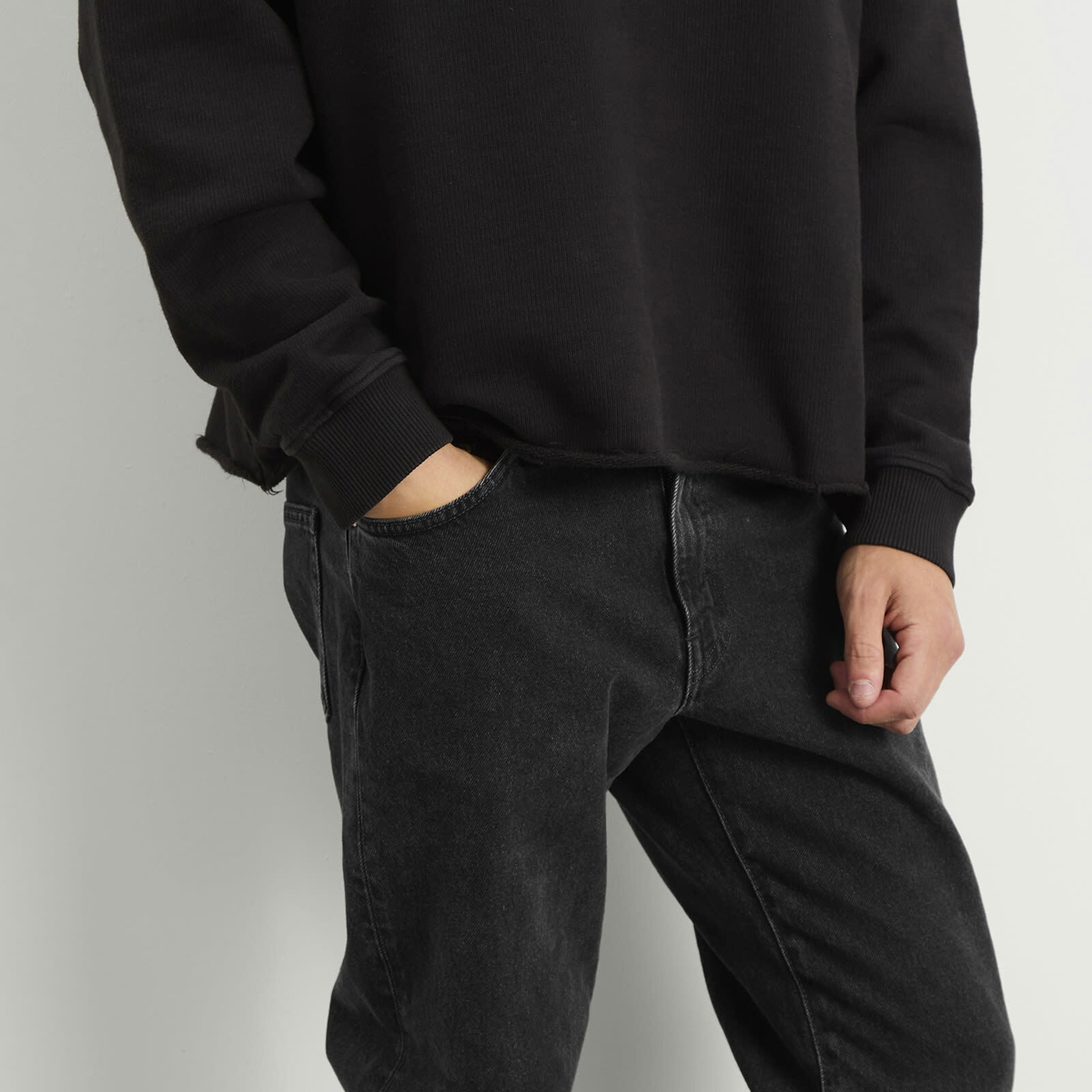 Edwin Men's Regular Tapered Denim Jeans in Black
