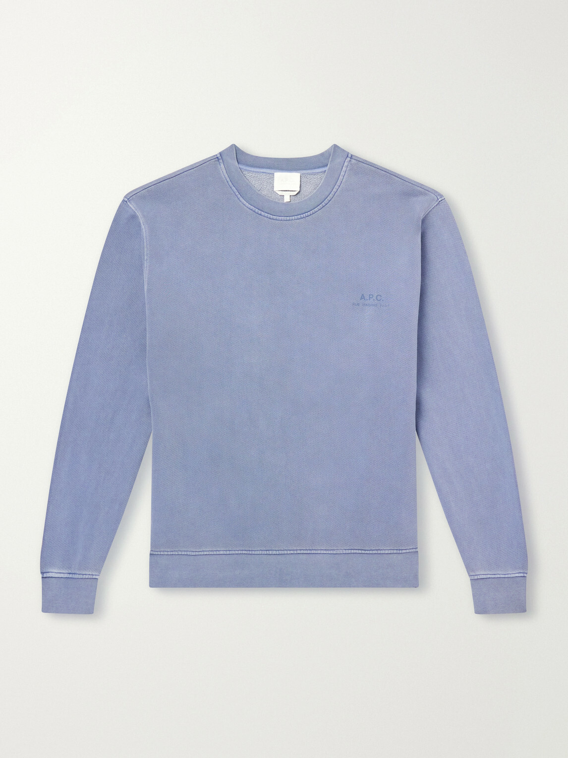 A.P.C. - Fernando Logo-Print Cotton-Jersey Sweatshirt - Blue