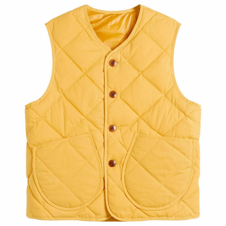 Photo: Drake's Men's x Nanga Quilted Vest in Mustard