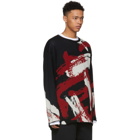 Yohji Yamamoto Black Painted Crewneck Sweater