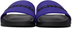 Balenciaga Blue & Black Logo Pool Slides