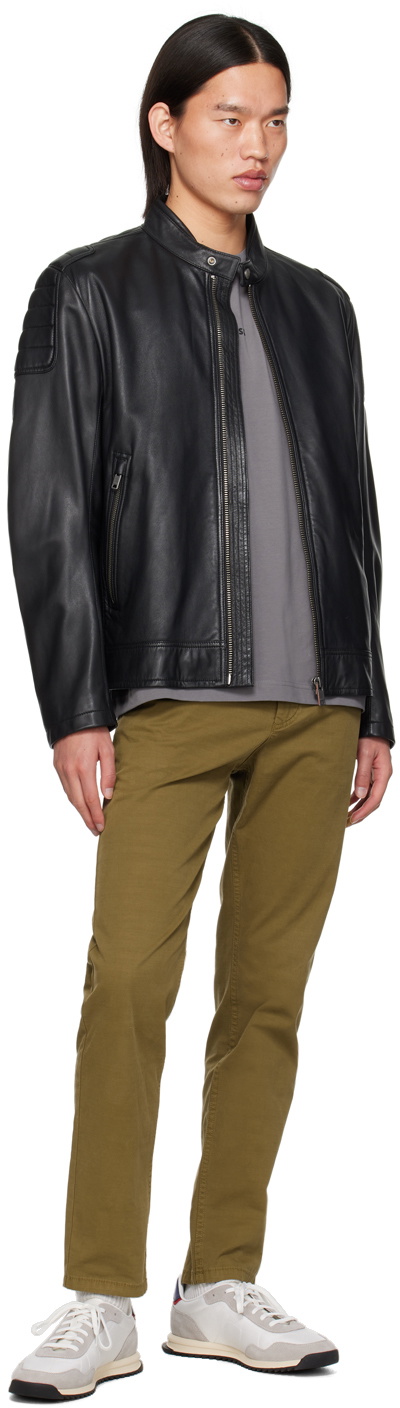 BOSS Black Zip Leather Jacket