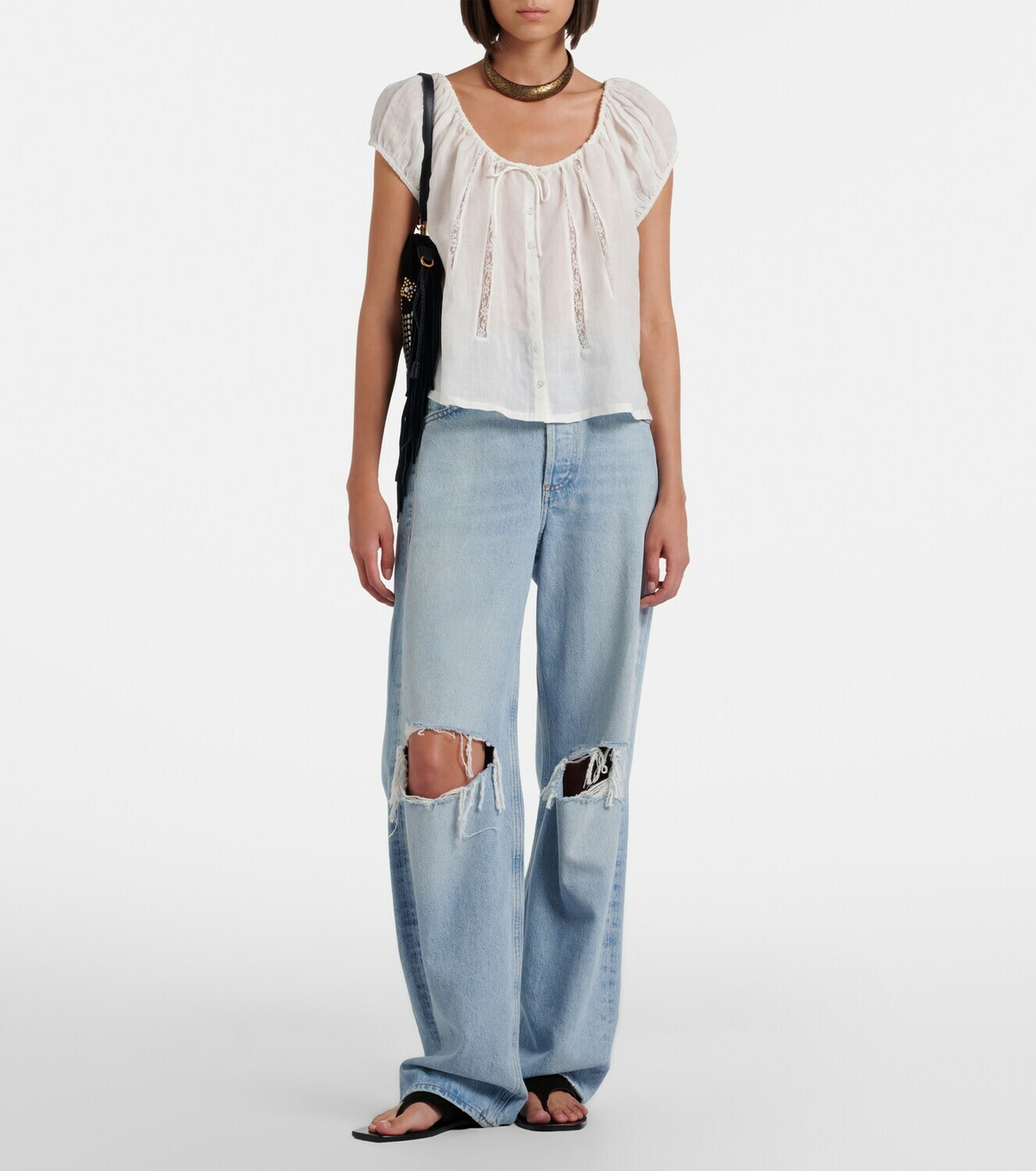 Citizens of Humanity Tatev lace-trimmed top