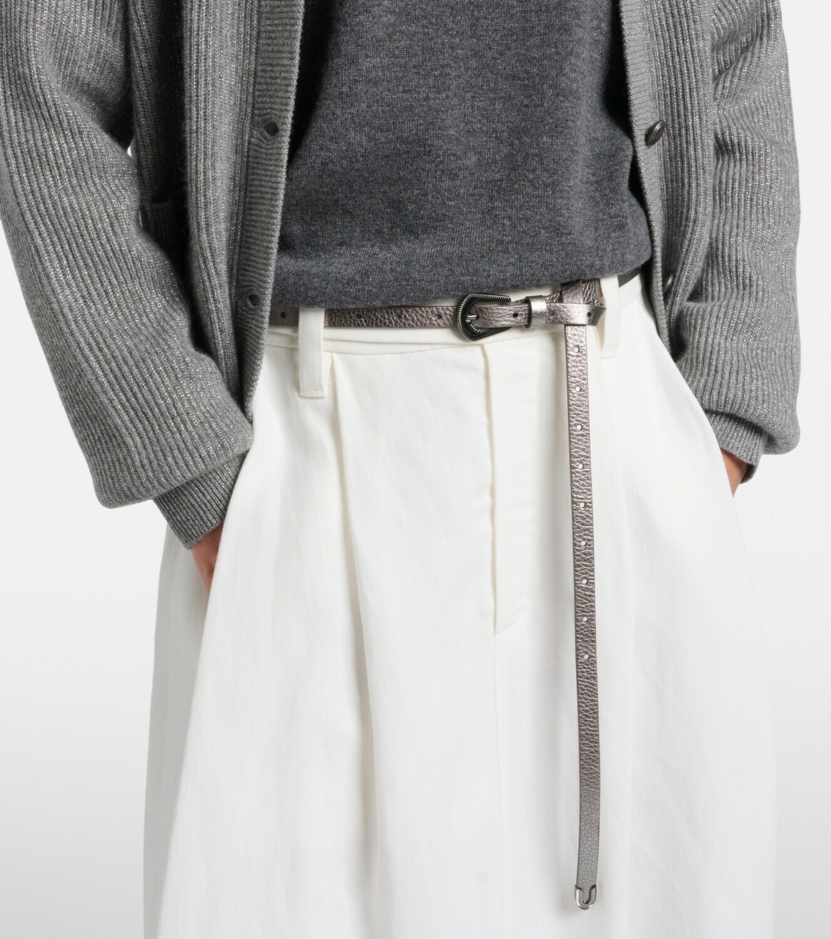 Brunello Cucinelli Metallic leather belt