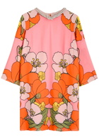 Borgo DE Nor Cocoa Floral-print Chiffon Mini Dress Multicoloured