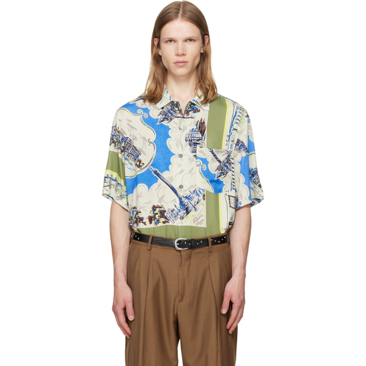 Photo: Paul Smith Multicolor 'London Scarf' Print Viscose Shirt