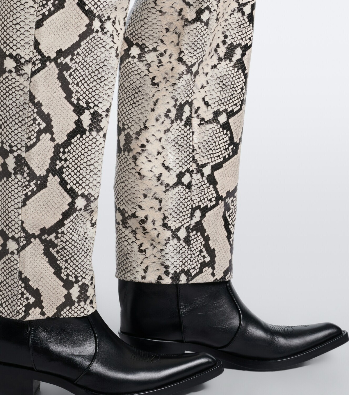 Róhe Snake-effect leather straight pants