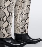 Róhe Snake-effect leather straight pants