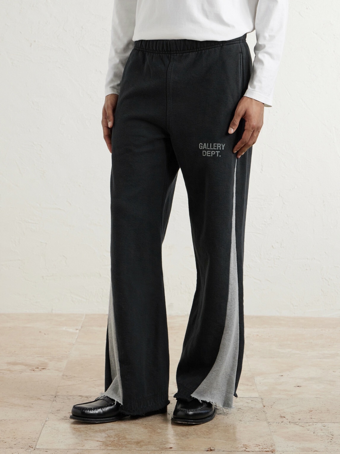 Gallery Dept. - Flared Logo-Print Cotton-Jersey Sweatpants - Black