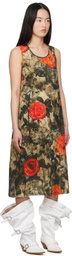 R13 Khaki Sleeveless Midi Dress