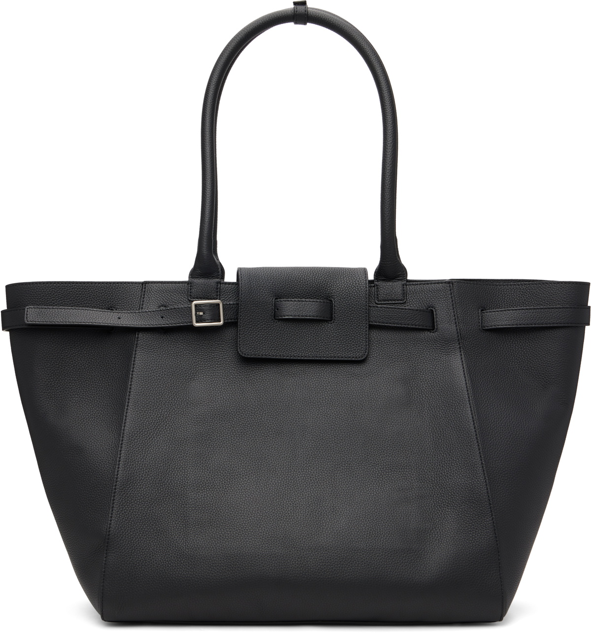 TONYWACK Black Large Belted Cabas Tote