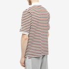 Manors Golf Men's G.O.A.T Pique Polo Shirt in Brown Stripe