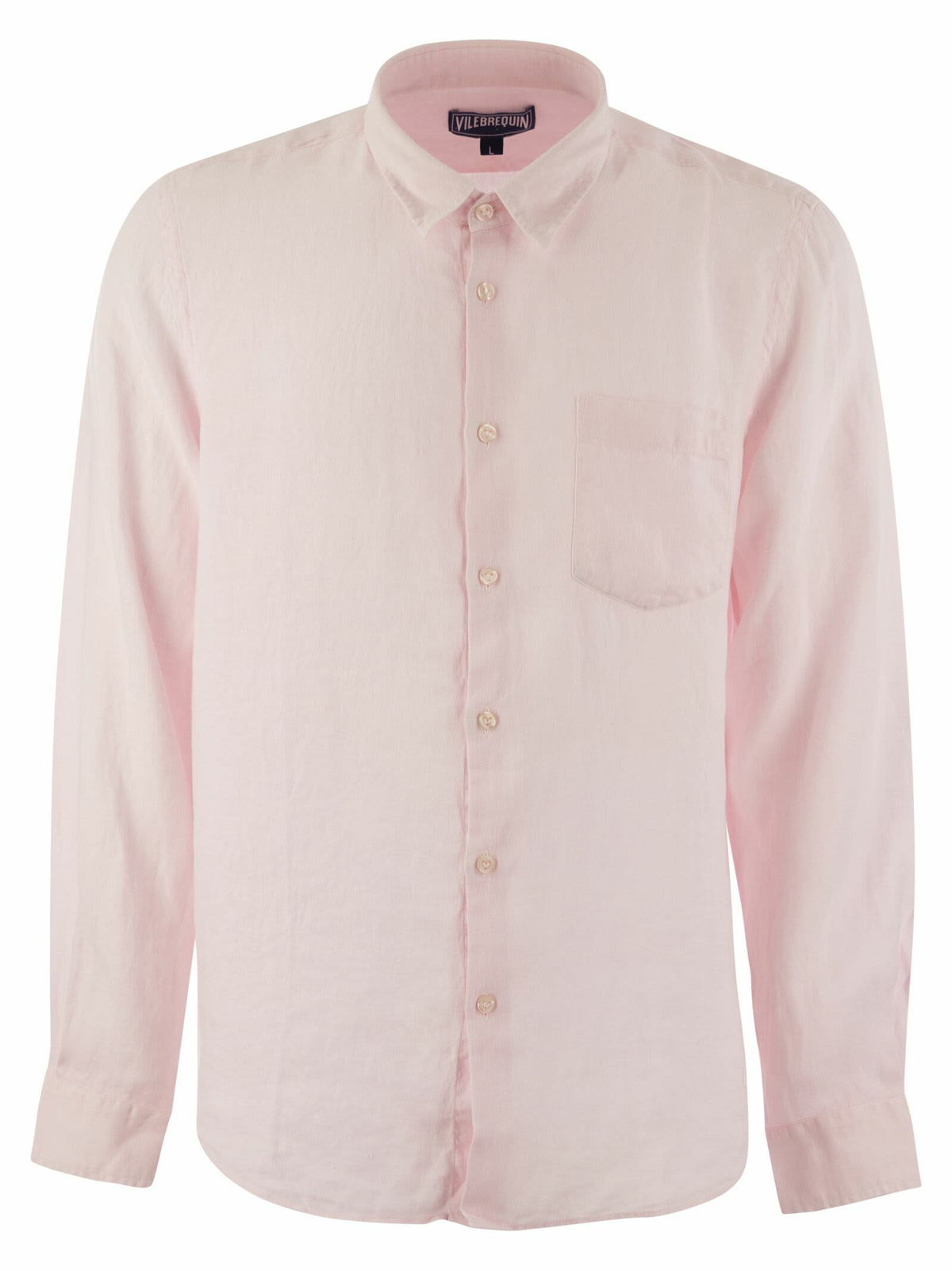 Tシャツ・カットソー VILEBREQUIN SS25 Long-sleeved linen shirt (CRSU3U00 390) Men Linen Shirt Solid