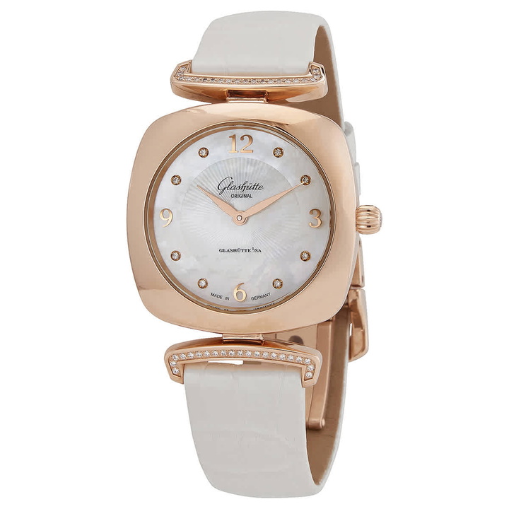 Photo: Glashutte Pavonina Diamond Mother of Pearl Dial Ladies Watch 103-02-04-05-30