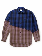 VETEMENTS - Bleached Checked Cotton-Blend Flannel Shirt - Blue