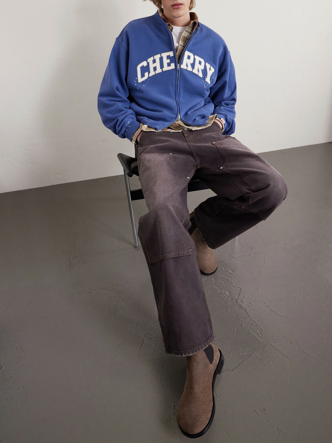 Cherry Los Angeles - Logo-Appliquéd Cotton-Jersey Zip-Up Sweatshirt - Blue