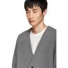 Homme Plisse Issey Miyake Grey Wool-Like Pleated Cardigan