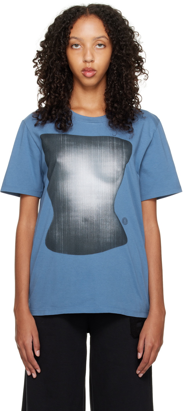 MM6 Maison Margiela Blue Torso Print T-Shirt MM6 Maison Margiela