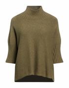 Manila Grace Womens Turtleneck Military in Green