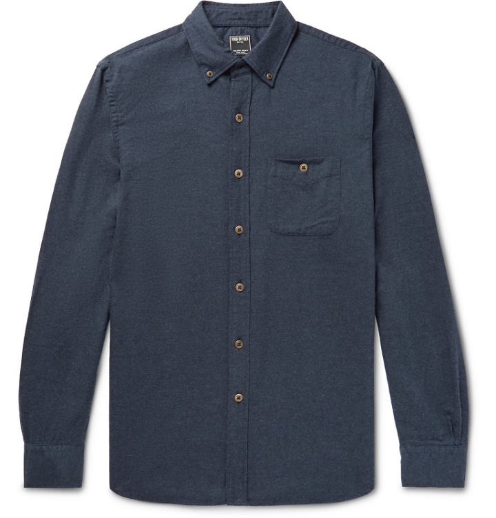 Photo: Todd Snyder - Button-Down Collar Cotton and Wool-Blend Flannel Shirt - Blue