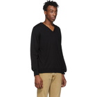 Maison Margiela Black Gauge 12 Jersey V-Neck Sweater