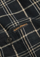 Nudie Jeans Checked Cotton and Linen-blend Shirt Black