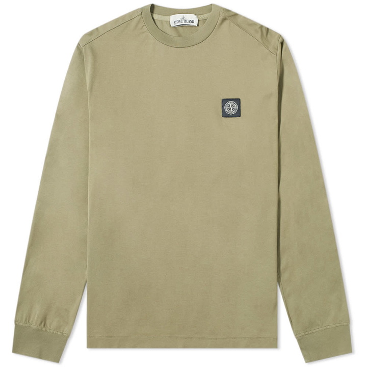 Photo: Stone Island Long Sleeve Patch Logo Tee Military Green