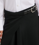 The Attico Asymmetric virgin wool wrap skirt
