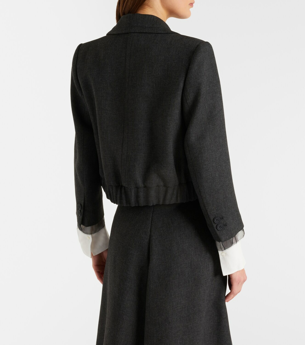 Dorothee Schumacher Layered Coolness organza-trimmed cropped jacket